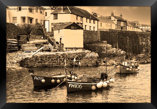 Coverack harbour Cornwall Framed Print by Kevin Britland
