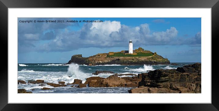 Godrevy lighthouse Cornwall Framed Mounted Print by Kevin Britland