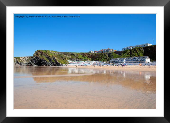tolcarne beach newquay Framed Mounted Print by Kevin Britland