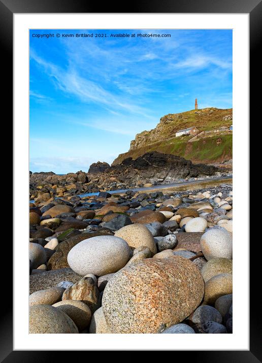 Rocky beach cornwall Framed Mounted Print by Kevin Britland