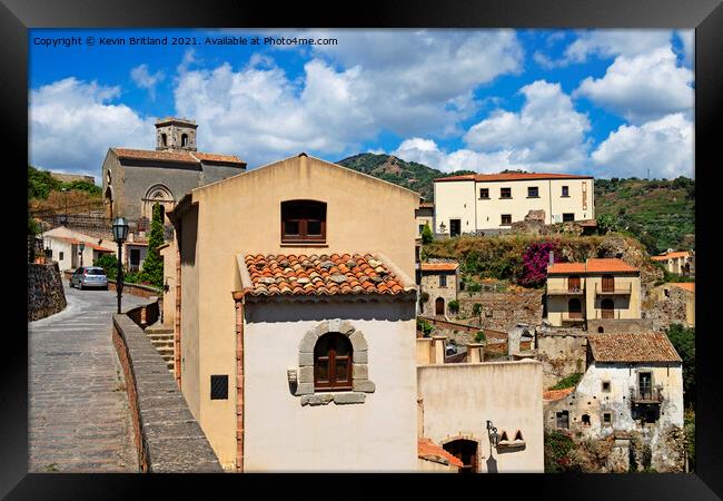 Savoca Sicily  Framed Print by Kevin Britland