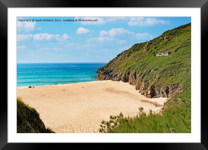 porthcurno beach cornwall Framed Mounted Print by Kevin Britland