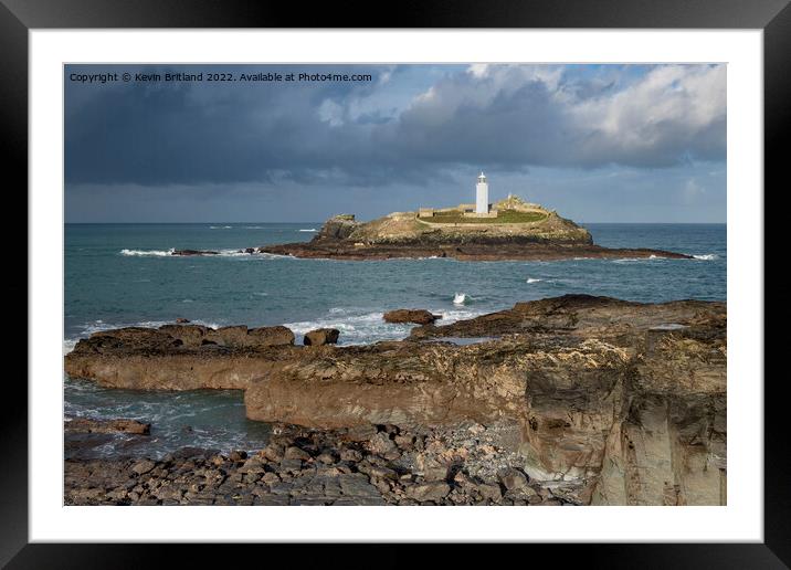 Godrevy lighthouse cornwall Framed Mounted Print by Kevin Britland