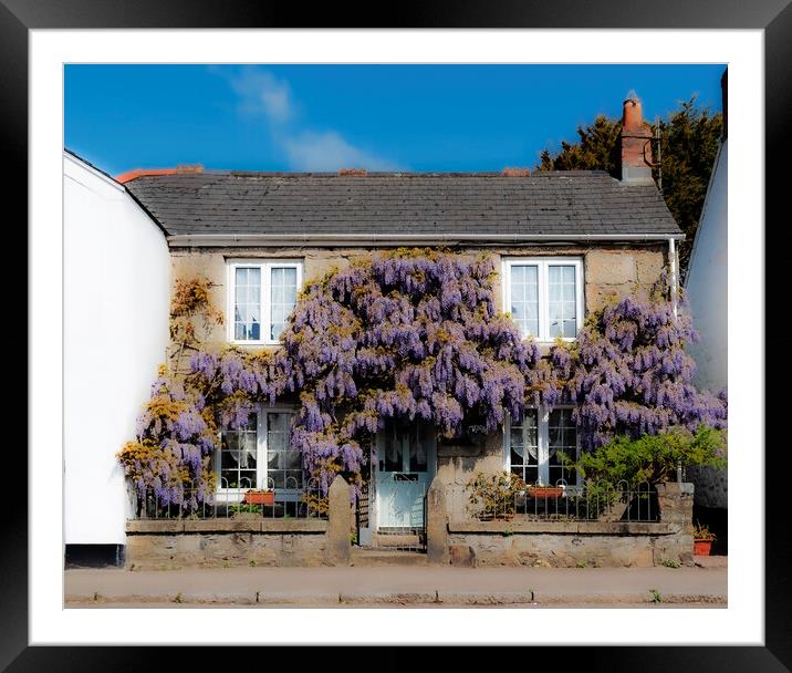 Wisteria Cottage Framed Mounted Print by Kevin Britland