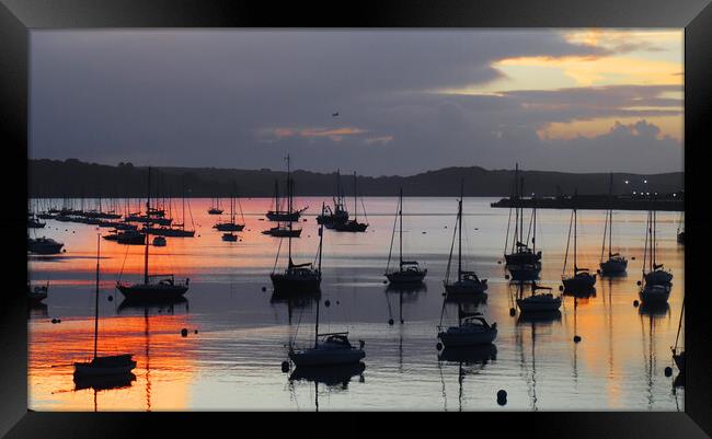 Sunrise in falmouth bay cornwall Framed Print by Kevin Britland