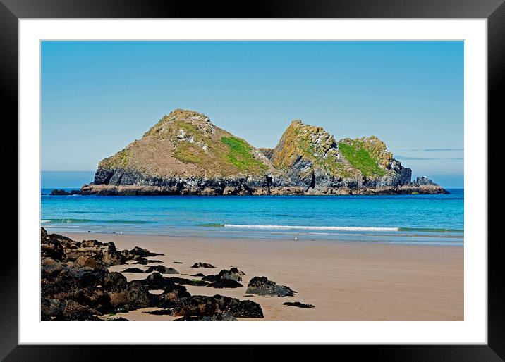 Holywell bay cornwall Framed Mounted Print by Kevin Britland
