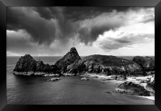 storm clouds in cornwall Framed Print by Kevin Britland