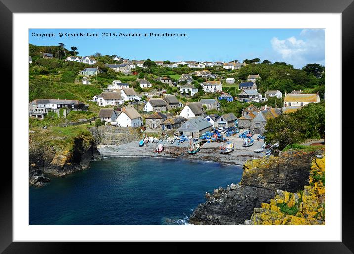 cadgwith cove cornwall Framed Mounted Print by Kevin Britland