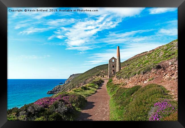 old tin mine cornwall Framed Print by Kevin Britland