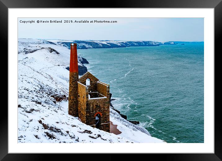 winter on the coast of cornwall Framed Mounted Print by Kevin Britland