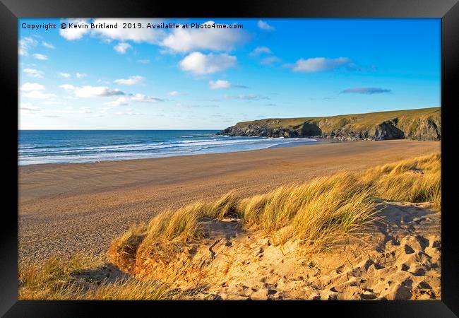 holywell bay cornwall Framed Print by Kevin Britland