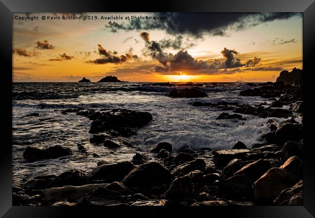 cornwall sunset Framed Print by Kevin Britland