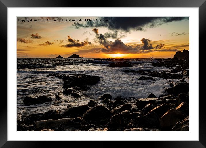 cornwall sunset Framed Mounted Print by Kevin Britland