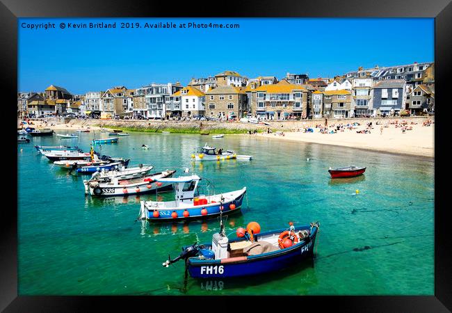 st ives harbour cornwall Framed Print by Kevin Britland