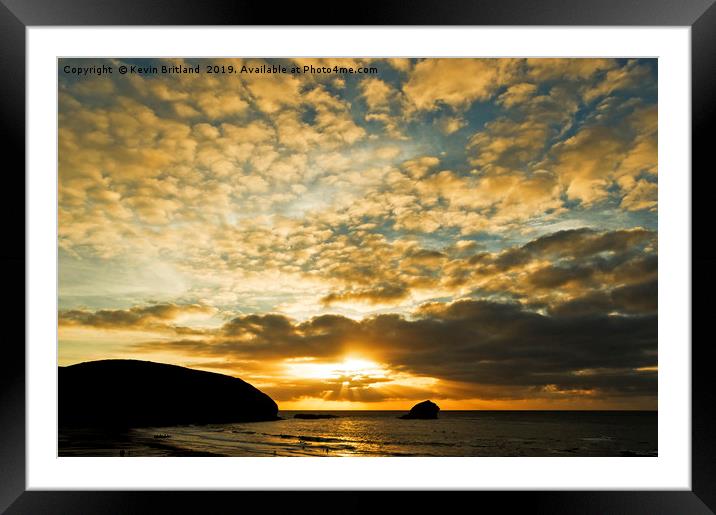 cornish sunset Framed Mounted Print by Kevin Britland