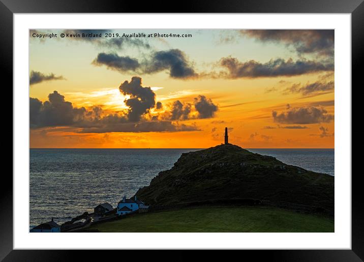 sunset at cape cornwall  Framed Mounted Print by Kevin Britland