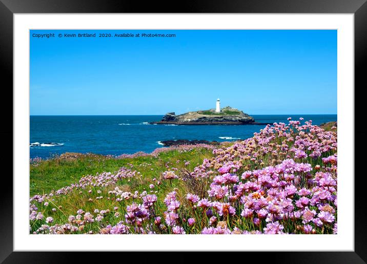 godrevy lightouse cornwall Framed Mounted Print by Kevin Britland