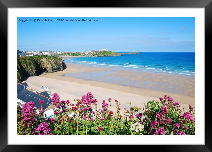 sandy beach newquay cornwall Framed Mounted Print by Kevin Britland