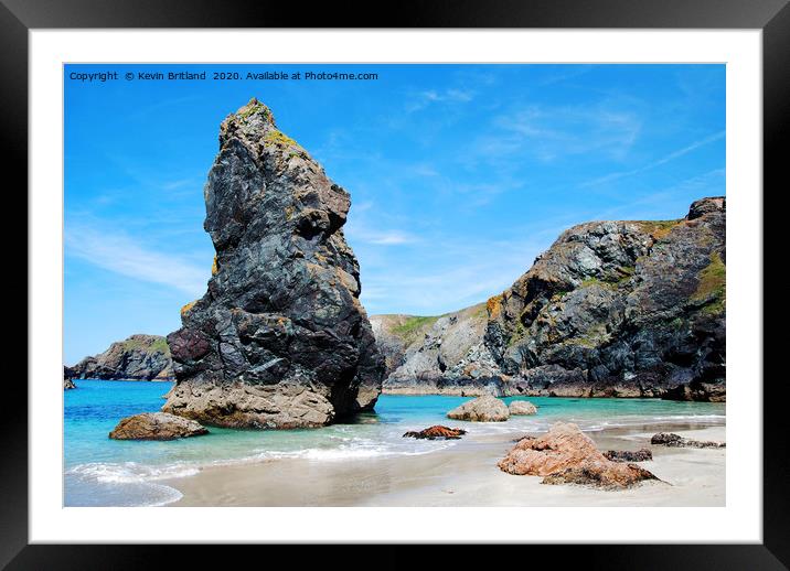 kynance cove cornwall Framed Mounted Print by Kevin Britland
