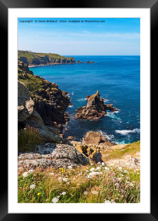 lands end view cornwall Framed Mounted Print by Kevin Britland