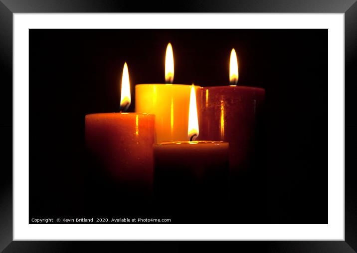 candles burning Framed Mounted Print by Kevin Britland