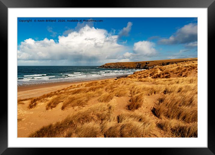 holywell bay cornwall Framed Mounted Print by Kevin Britland