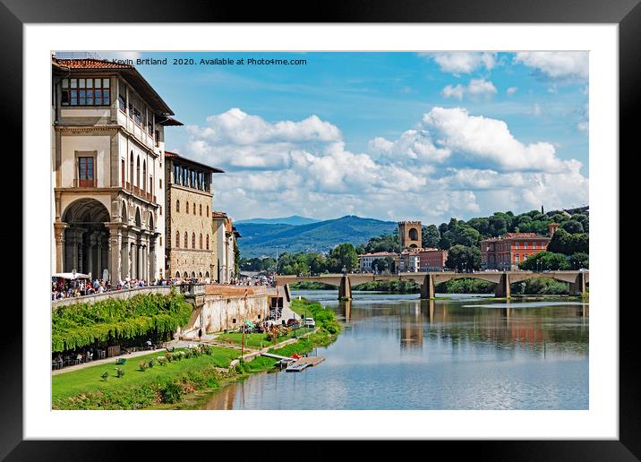 the river arno florence Framed Mounted Print by Kevin Britland