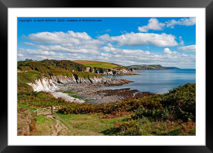 polridmouth cove cornwall Framed Mounted Print by Kevin Britland