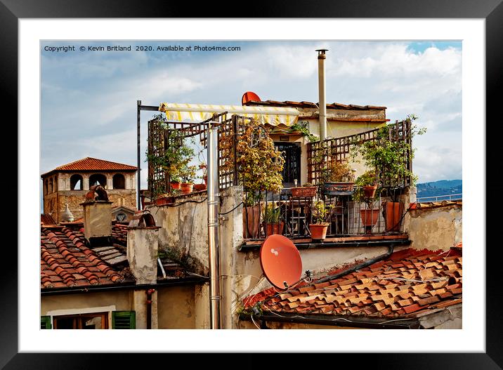  rooftop garden  florence italy Framed Mounted Print by Kevin Britland