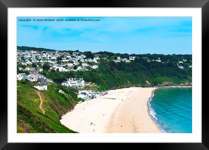 carbis bay st ives cornwall Framed Mounted Print by Kevin Britland