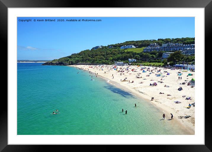 sandy beach st ives cornwall Framed Mounted Print by Kevin Britland