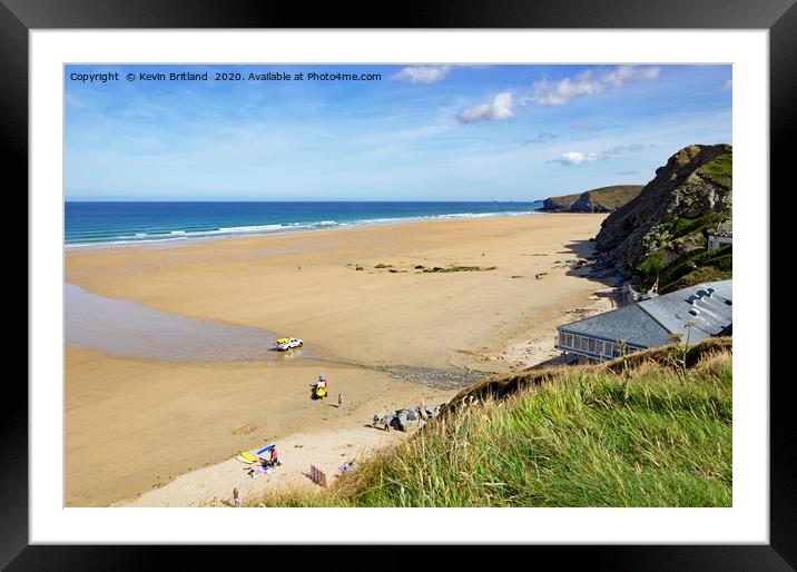 Watergate bay Cornwall Framed Mounted Print by Kevin Britland