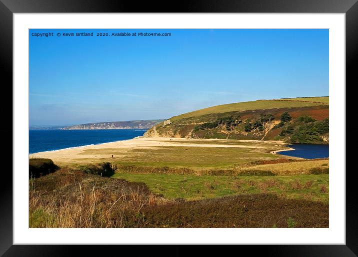 Loe bar beach cornwall Framed Mounted Print by Kevin Britland