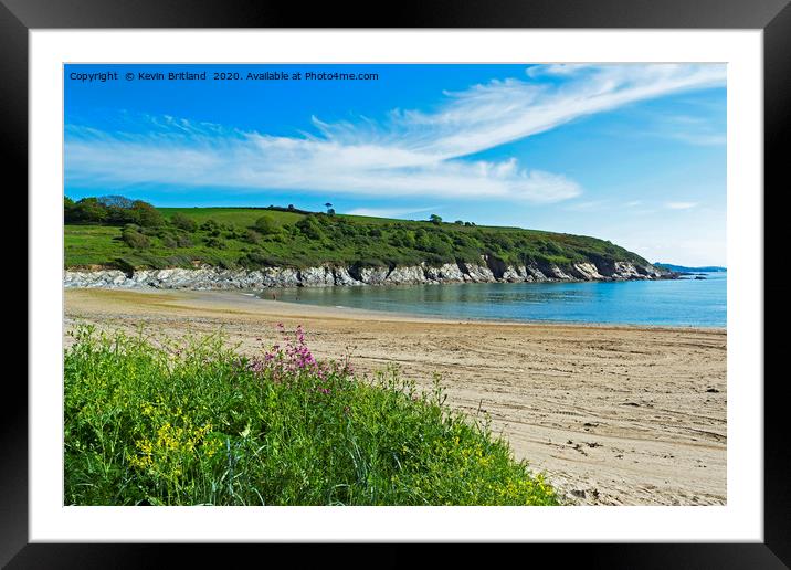 Maenporth beach Cornwall Framed Mounted Print by Kevin Britland