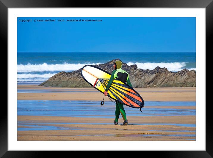 going surfing Framed Mounted Print by Kevin Britland