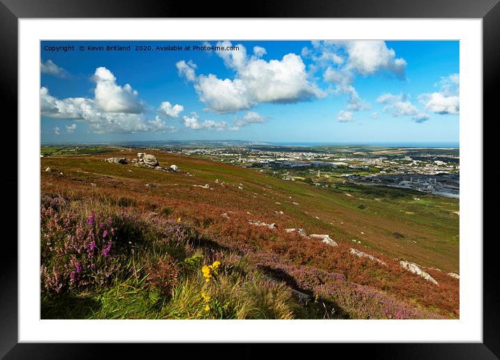 carn brea view cornwall Framed Mounted Print by Kevin Britland