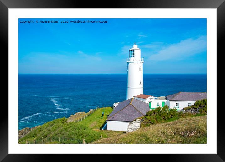 cornish lighthouse Framed Mounted Print by Kevin Britland
