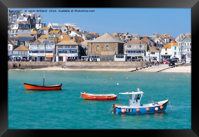 st ives harbour cornwll Framed Print by Kevin Britland