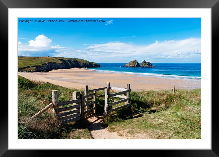 Holywell Bay Cornwall Framed Mounted Print by Kevin Britland