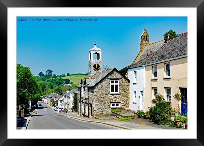 village street cornwall Framed Mounted Print by Kevin Britland