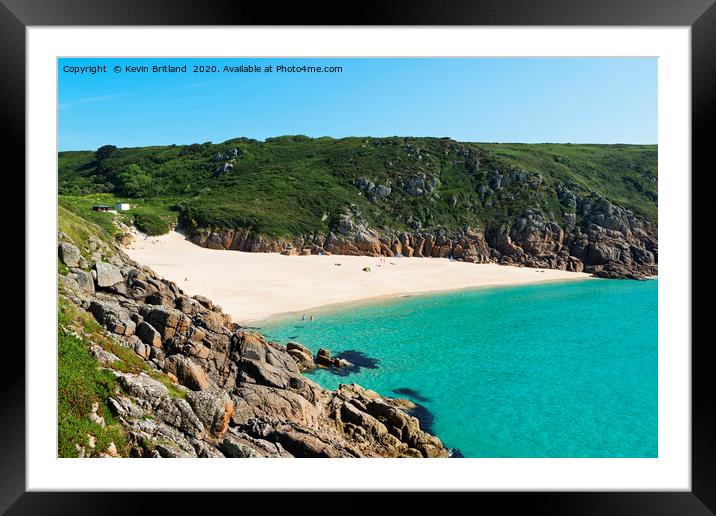 porthcurno beach cornwall Framed Mounted Print by Kevin Britland