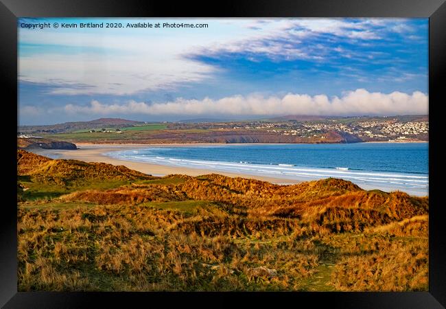 gwithian beach cornwall Framed Print by Kevin Britland