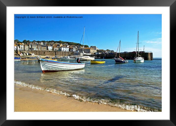 mousehole harbour cornwall Framed Mounted Print by Kevin Britland