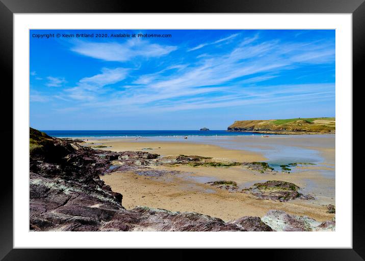 polzeath beach cornwall Framed Mounted Print by Kevin Britland