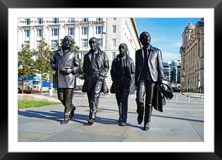 beatles statue liverpool Framed Mounted Print by Kevin Britland