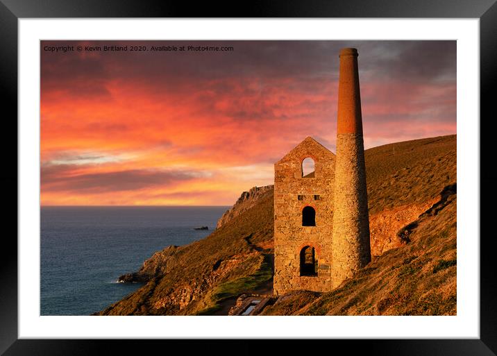 tin mine cornwall Framed Mounted Print by Kevin Britland