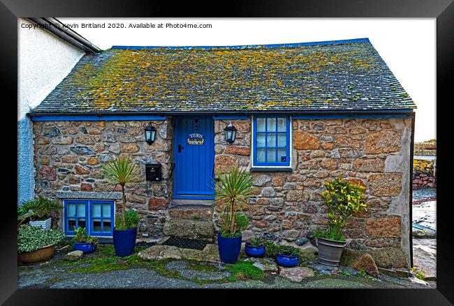 fishermans cottage mousehole cornwall Framed Print by Kevin Britland