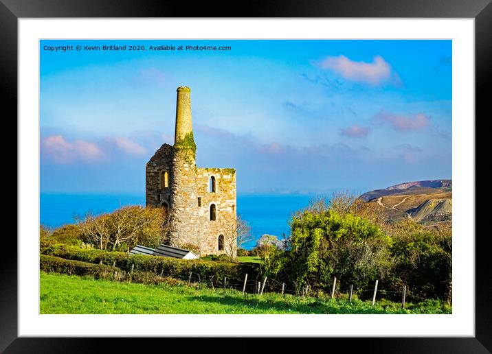 old cornish tin mine Framed Mounted Print by Kevin Britland