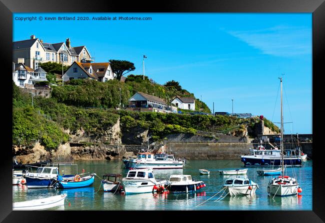 newquay harbour cornwall Framed Print by Kevin Britland