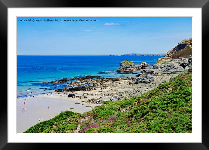 st agnes beach cornwall Framed Mounted Print by Kevin Britland